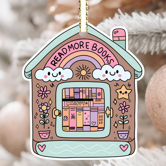 Books Christmas Ornament, Bookish Merch, Read More Books