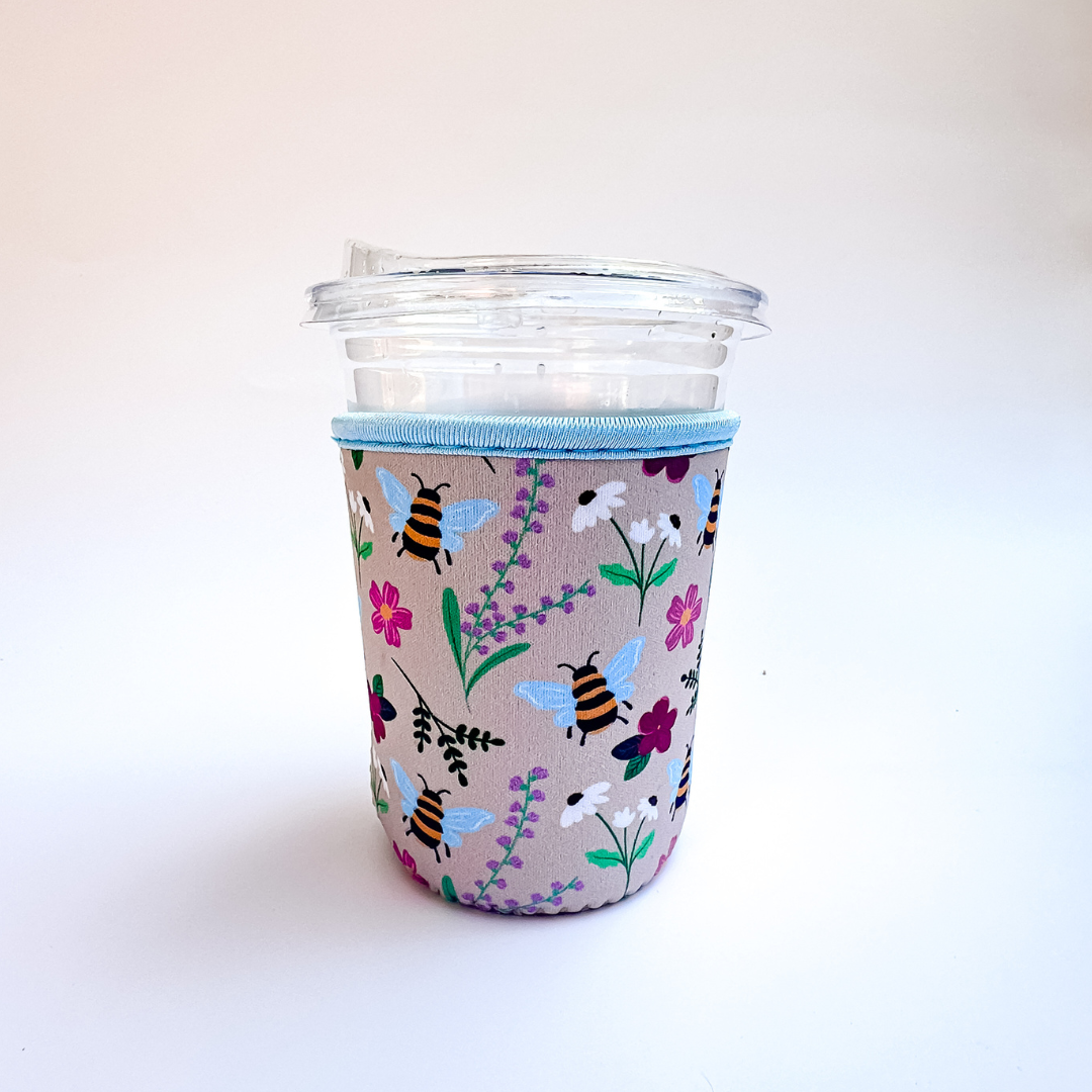 Oak Shore Collective LLC - Bee Garden | Iced Coffee Sleeve - The Secret Garden Bookery