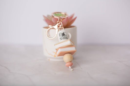 Go Away I’m Reading Keychain – Book Lover Accessory
