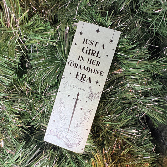 Awfullynerdy.co - Just a Girl in Her Dramione Era Bookmark - Pearl Matte Finish - Dual Sided