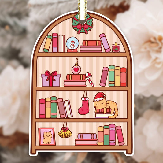Cat Bookshelf Ornament, Bookish Gifts, Book Merch