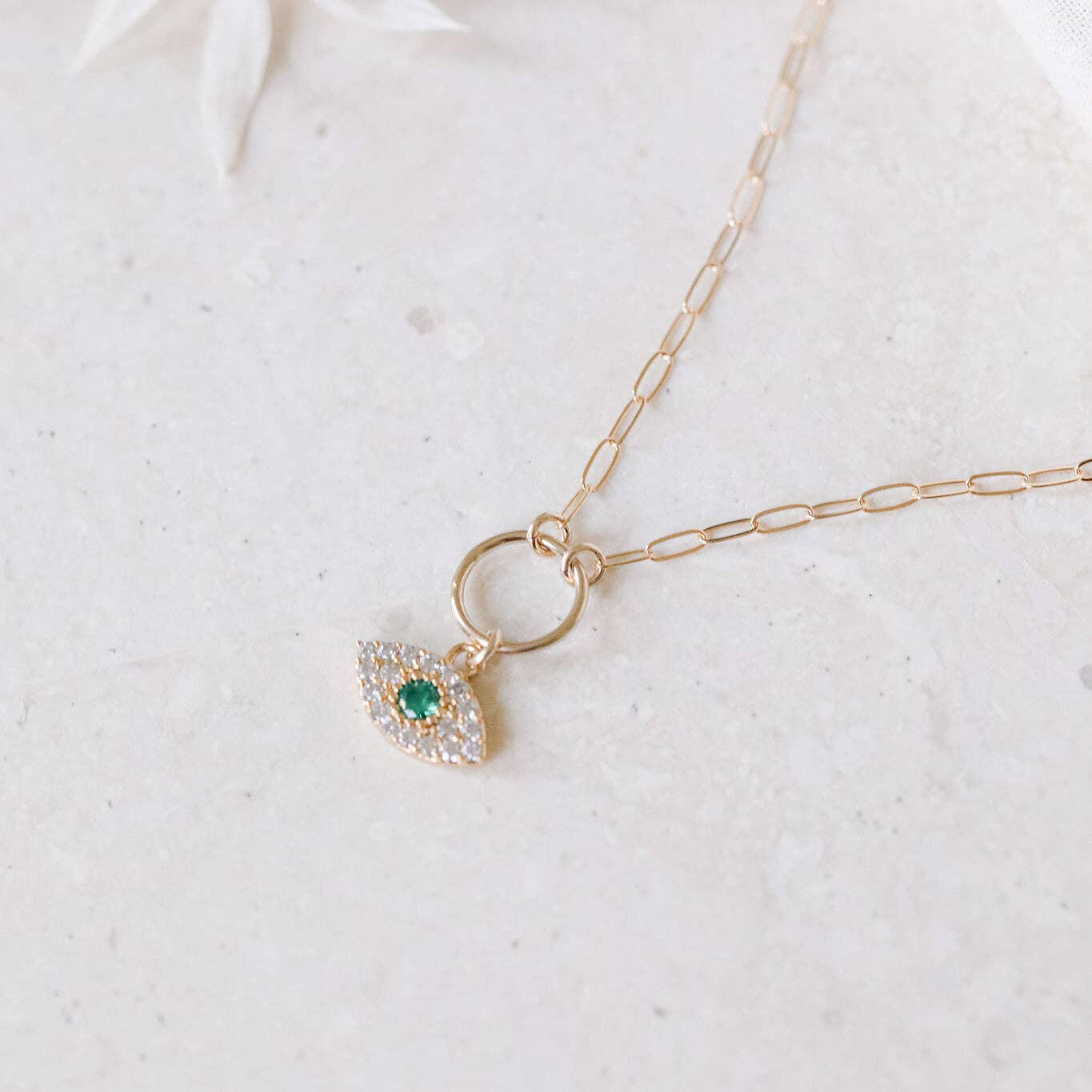The Gilded Witch - All Eyes on You Necklace: Evil Eye Crystal Charm - The Secret Garden Bookery