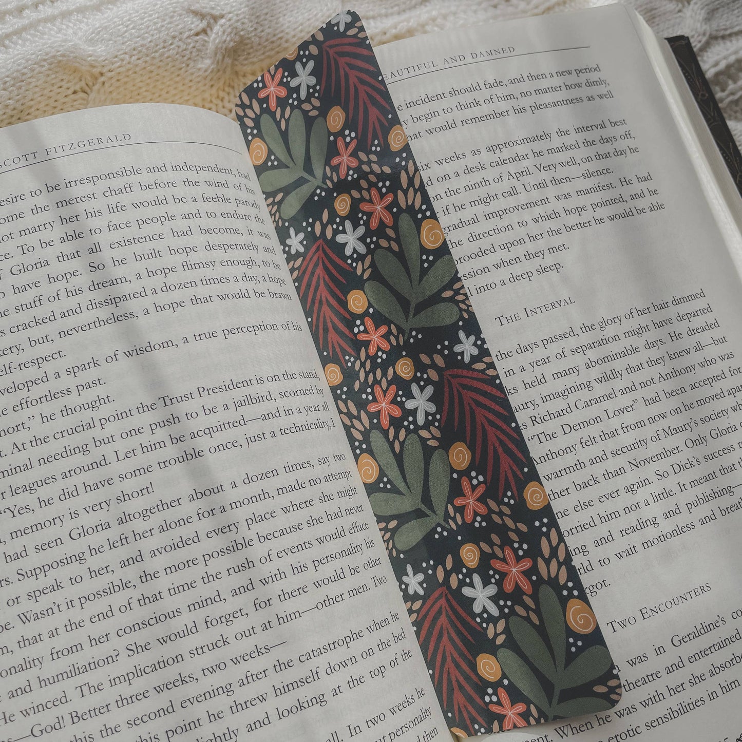 Meaggie Moos - Dark Florals Hand Drawn Bookmark 2x8 | Glossy - The Secret Garden Bookery