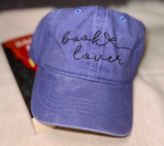 Book Lover Purple Distressed Baseball Hat