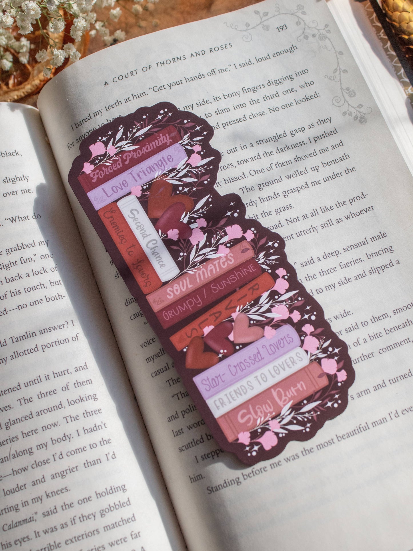 Meaggie Moos - Romance Bookshelf Die Cut Bookmark | Soft Touch - The Secret Garden Bookery