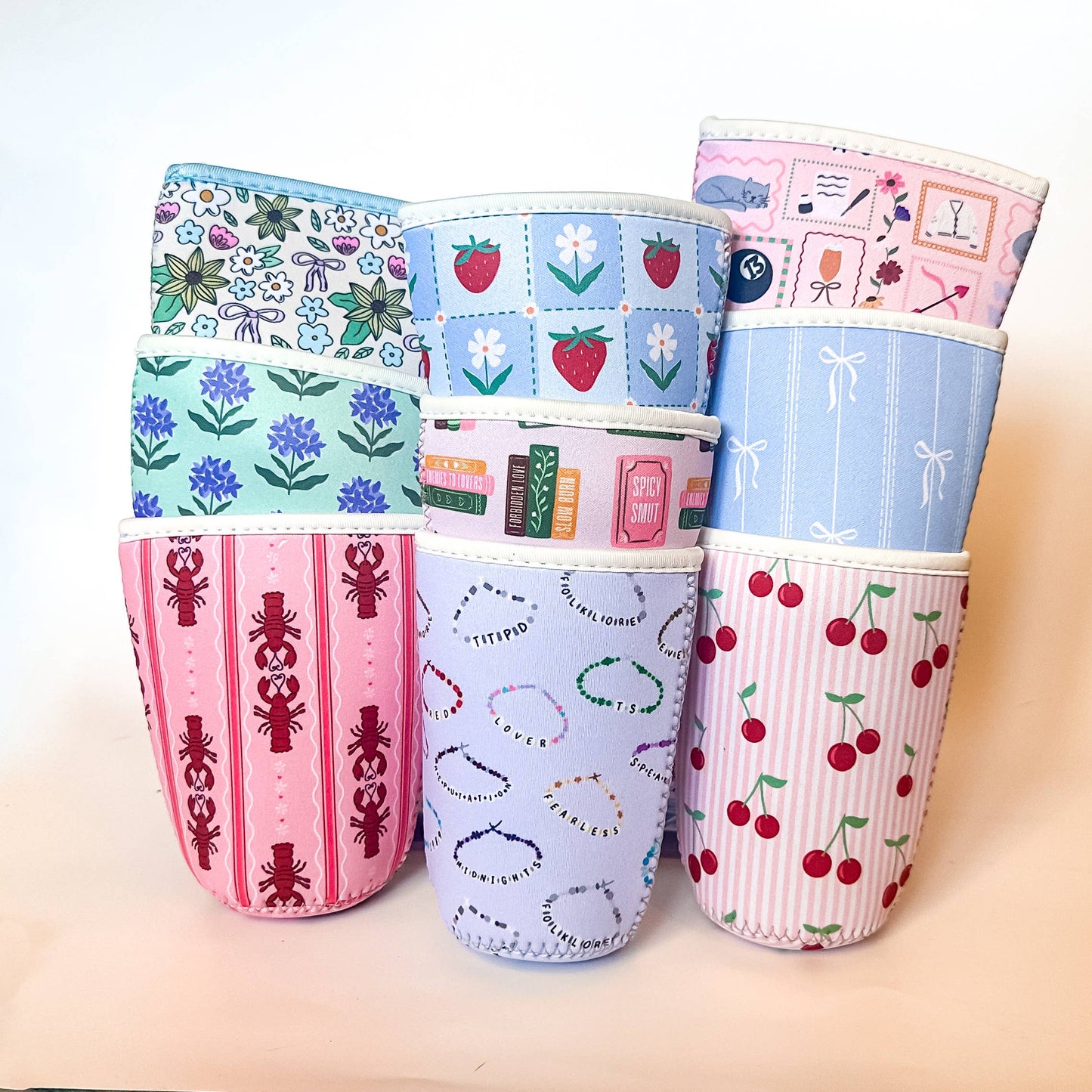 Oak Shore Collective LLC - Floral Bows | Iced Coffee Sleeve - The Secret Garden Bookery