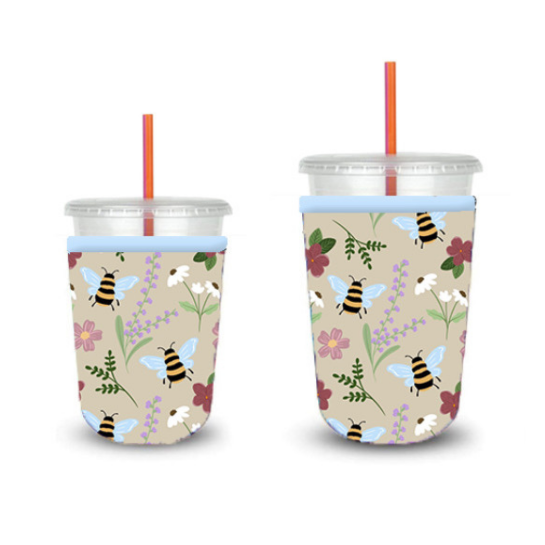 Oak Shore Collective LLC - Bee Garden | Iced Coffee Sleeve - The Secret Garden Bookery