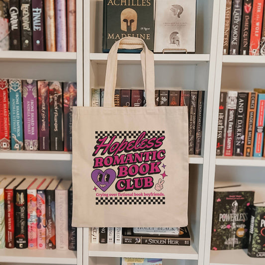 Natalia's Literary Boutique - Hopeless Romantic Book Club Canvas Tote Bag