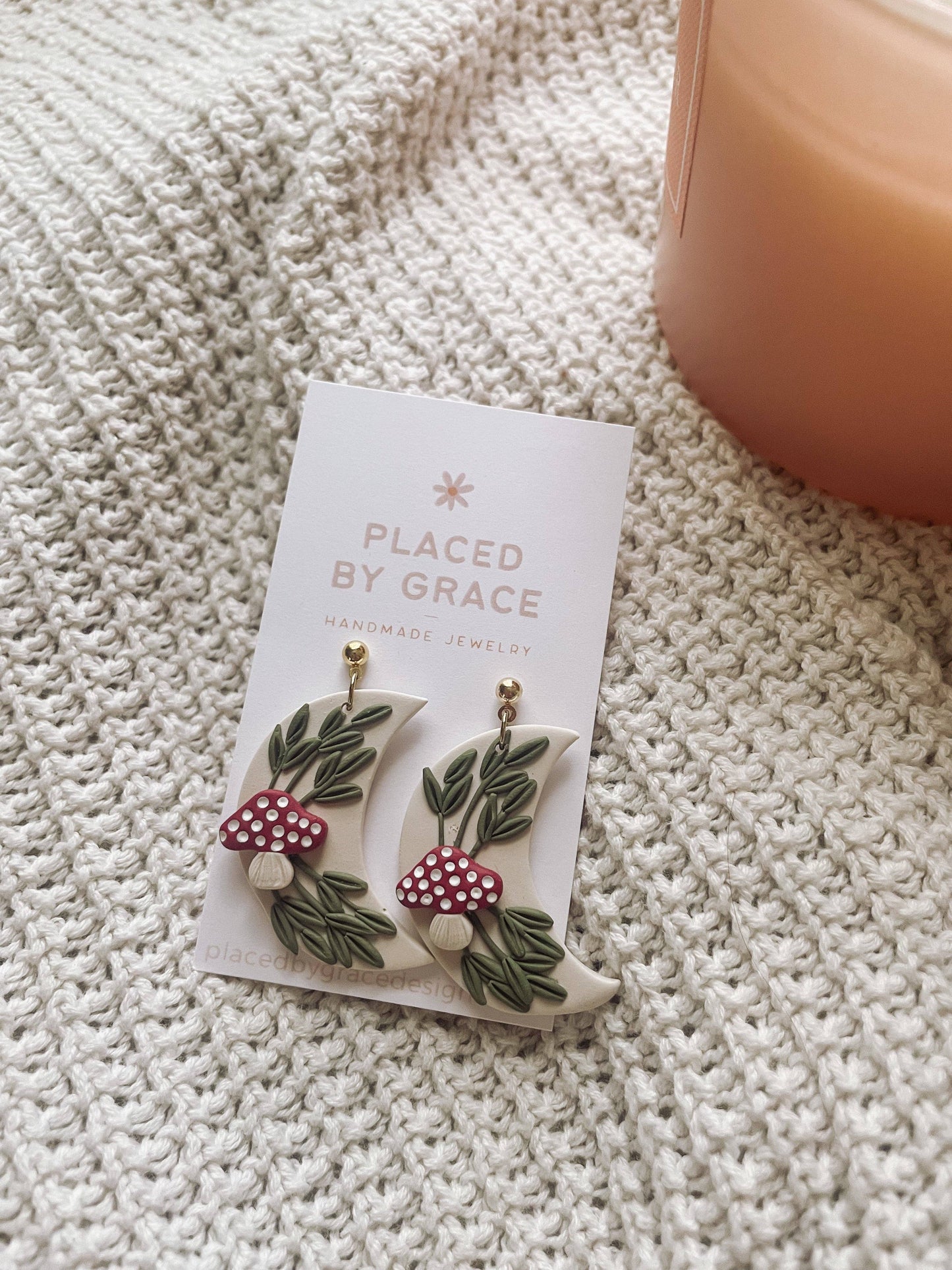 Placed by Grace - Mushroom Moon Earrings