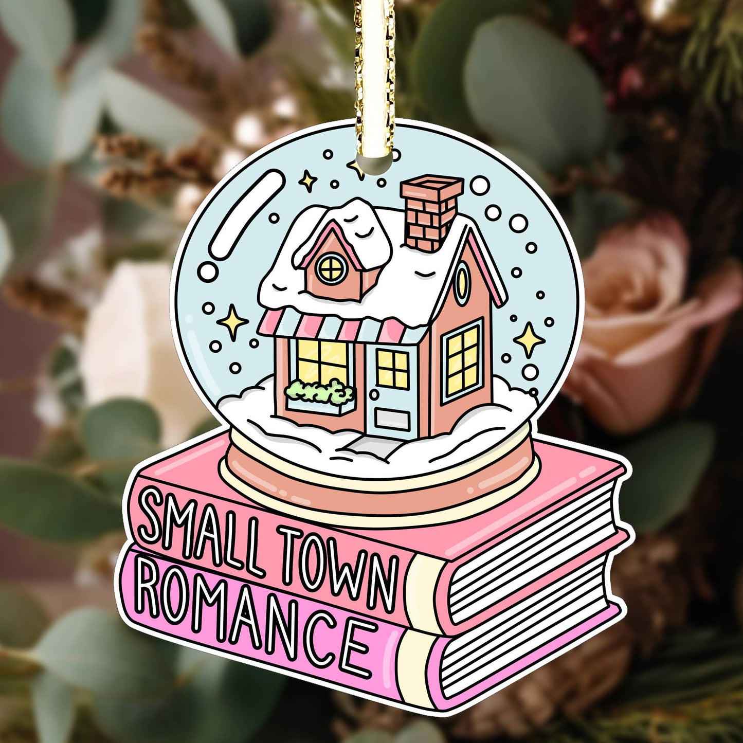 Bookish Christmas Ornament, Book Globe Ornament Bookish Gift