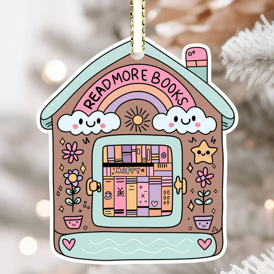 Books Christmas Ornament, Bookish Merch, Read More Books