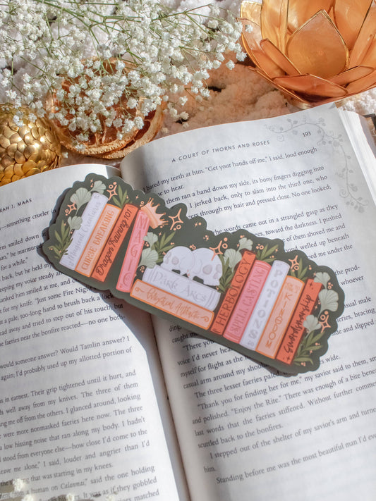 Meaggie Moos - Cozy Fantasy Bookshelf Bookmark  | Soft Touch - The Secret Garden Bookery