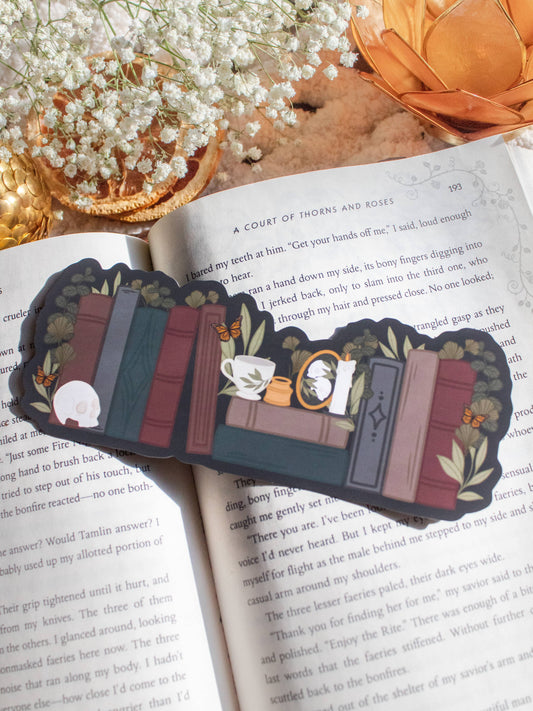 Meaggie Moos - Dark Academia Bookshelf Bookmark  | Soft Touch - The Secret Garden Bookery