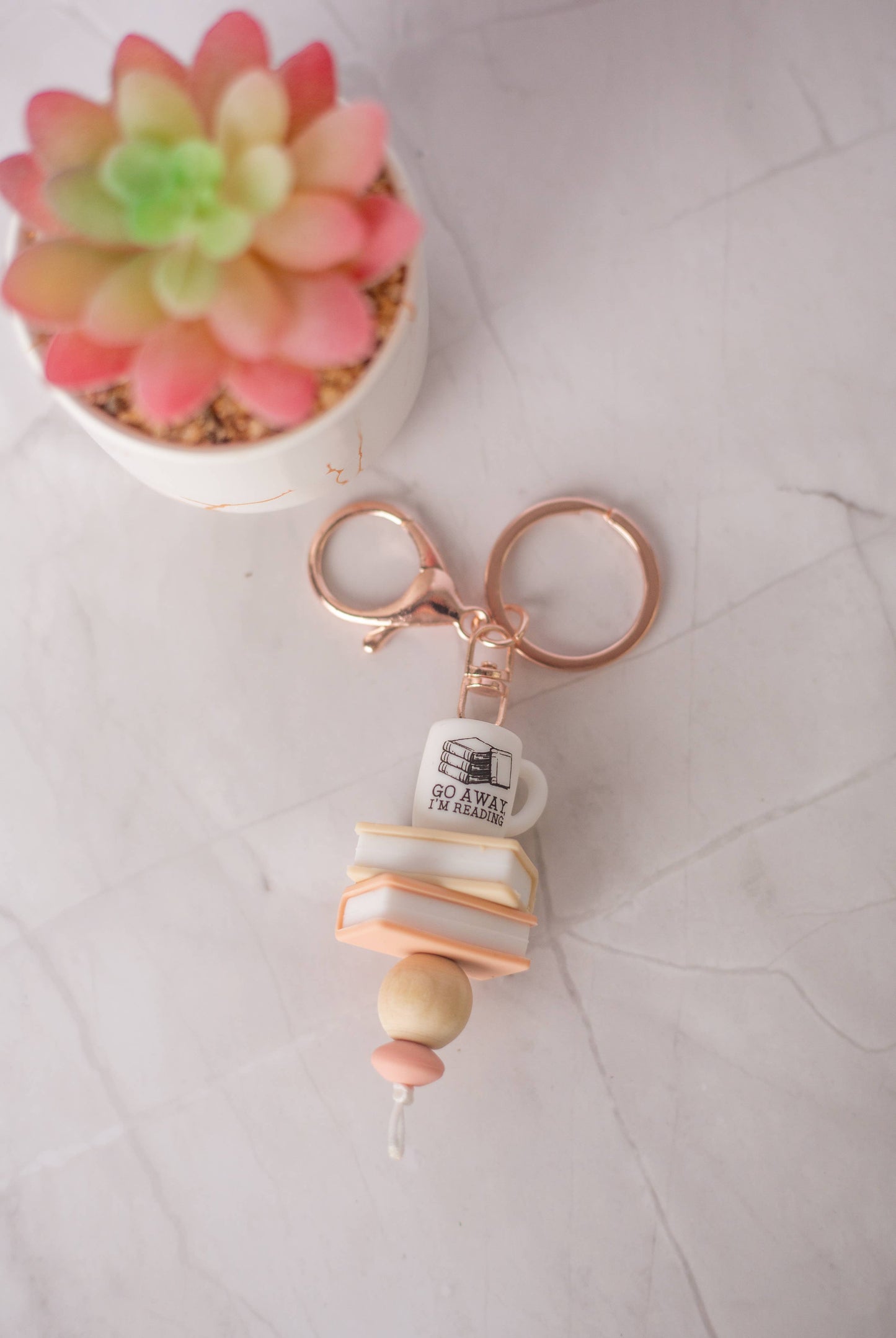 Go Away I’m Reading Keychain – Book Lover Accessory