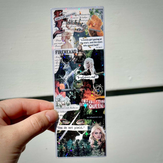 Awfullynerdy.co - Throne of Glass Aelin Galathynius Collage Bookmark - The Secret Garden Bookery