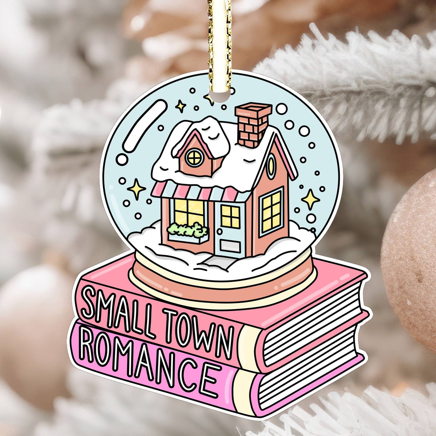 Bookish Christmas Ornament, Book Globe Ornament Bookish Gift