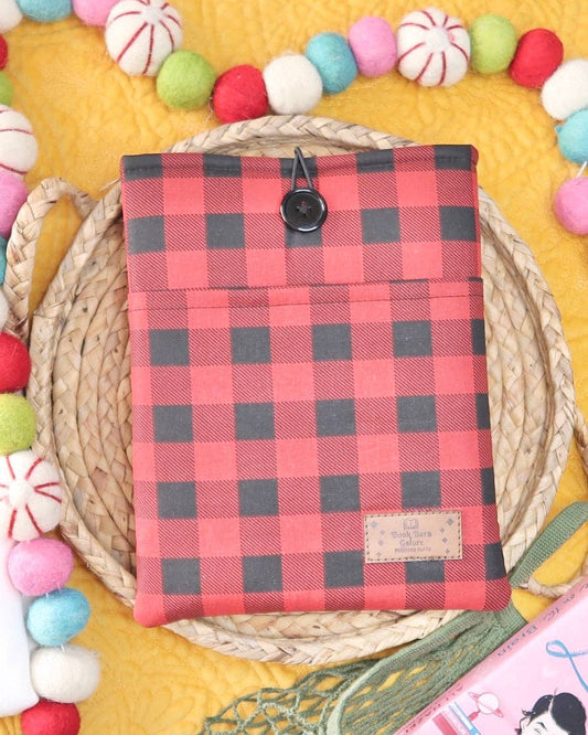 Book Barn Galore - Red Gingham Book Sleeve - The Secret Garden Bookery