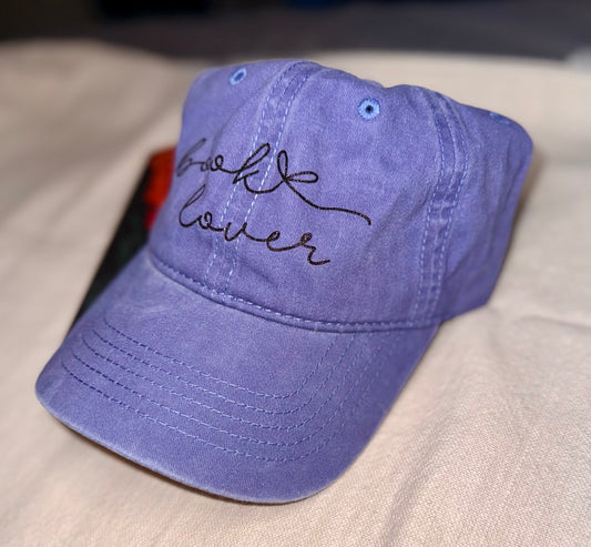 Book Lover Purple Distressed Baseball Hat