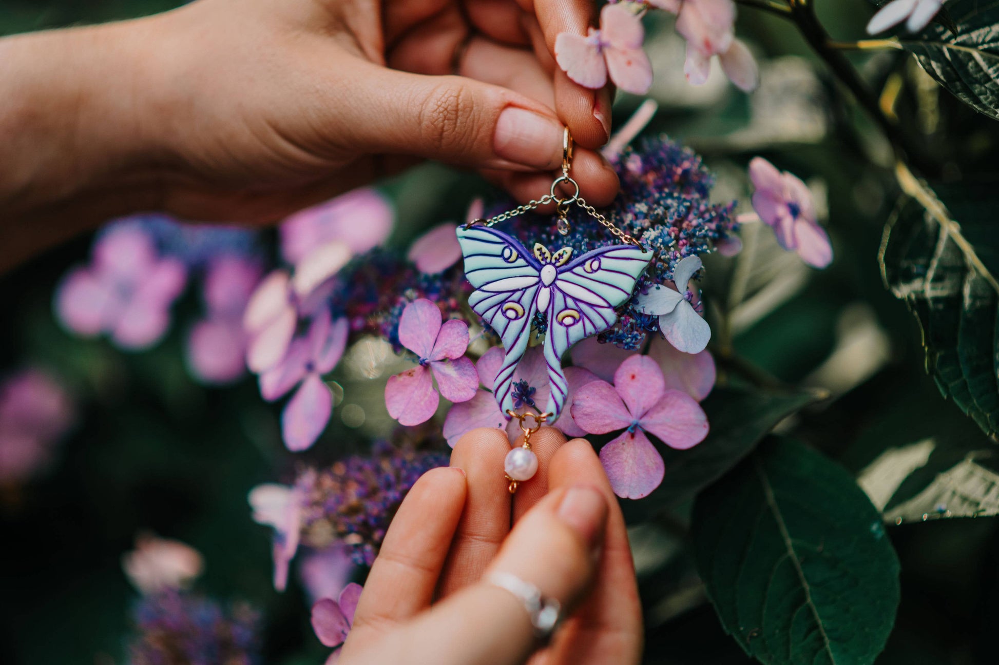 Sugar Bird Jewels - Luna Moths - The Secret Garden Bookery