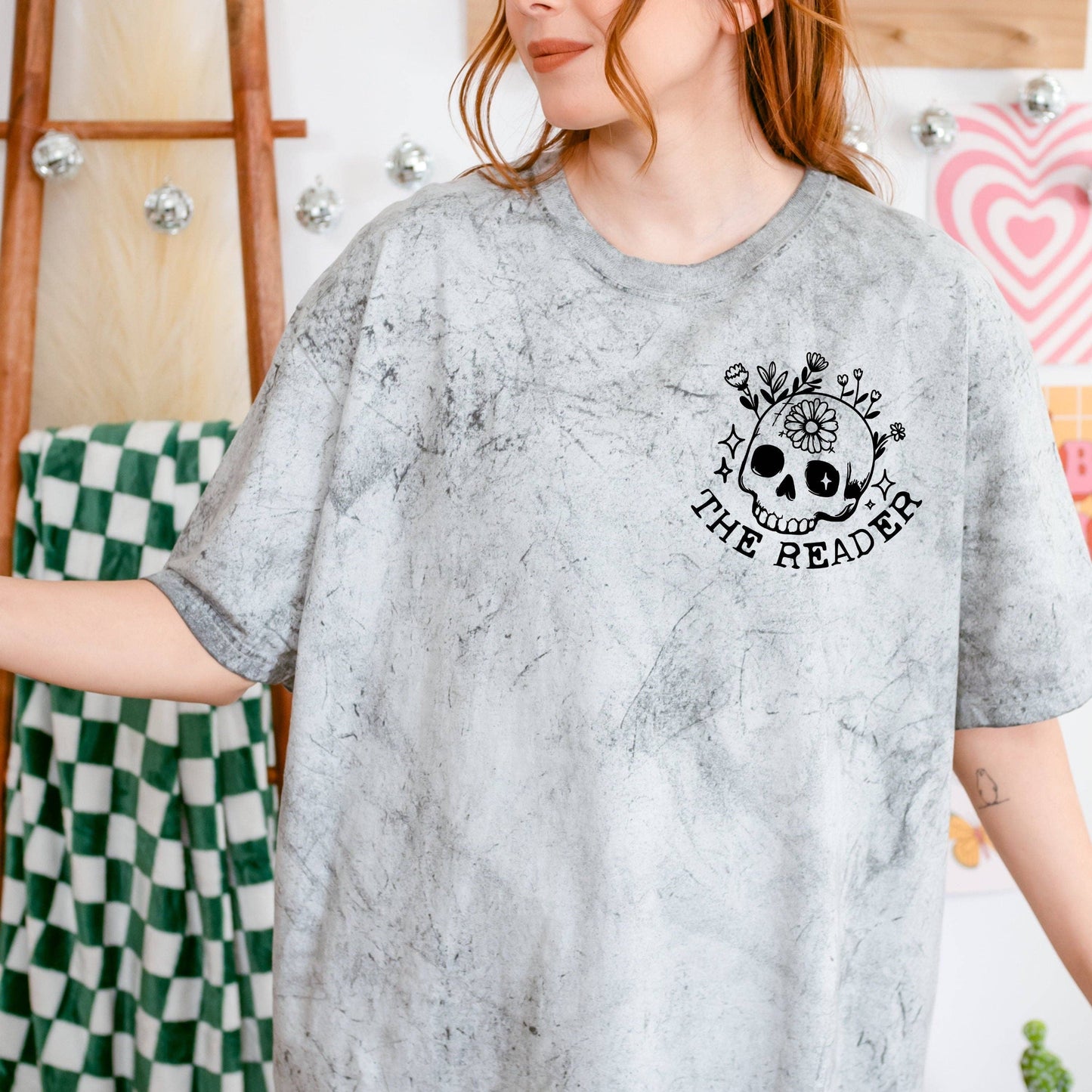 Spooky Deluxe Blind Date with a Book Box Gray T Shirt