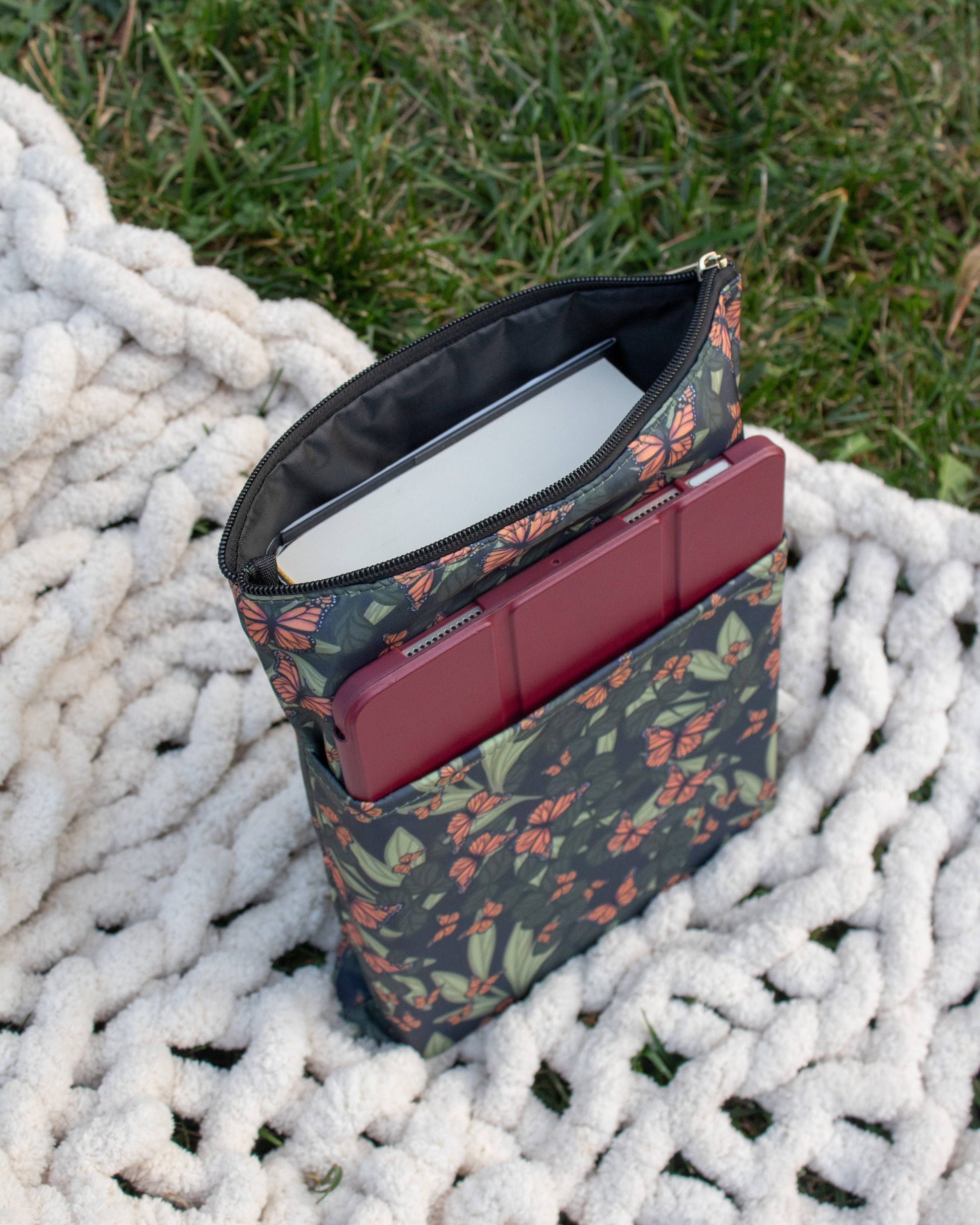Meaggie Moos - Book / Tablet Sleeve | Butterfly Garden - The Secret Garden Bookery
