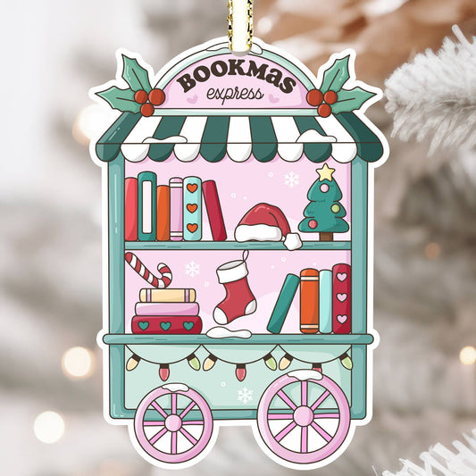 Bookish Christmas Ornament, Bookmas Express, Book Merch