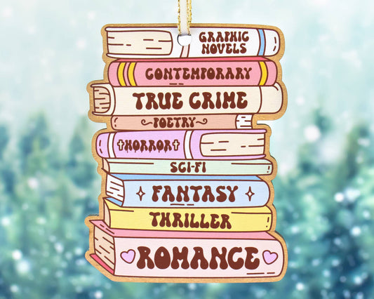 Bookish Christmas Ornament, Book Stack Ornament