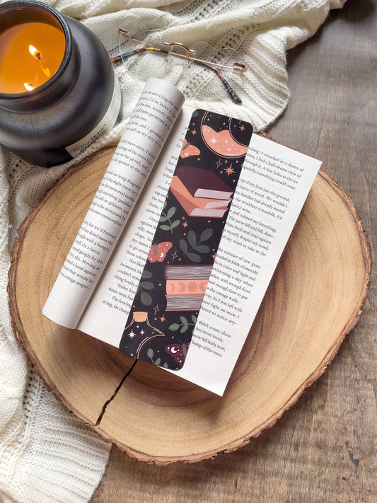 Meaggie Moos - Burgundy Books 2x8 Bookmark | Glossy - The Secret Garden Bookery