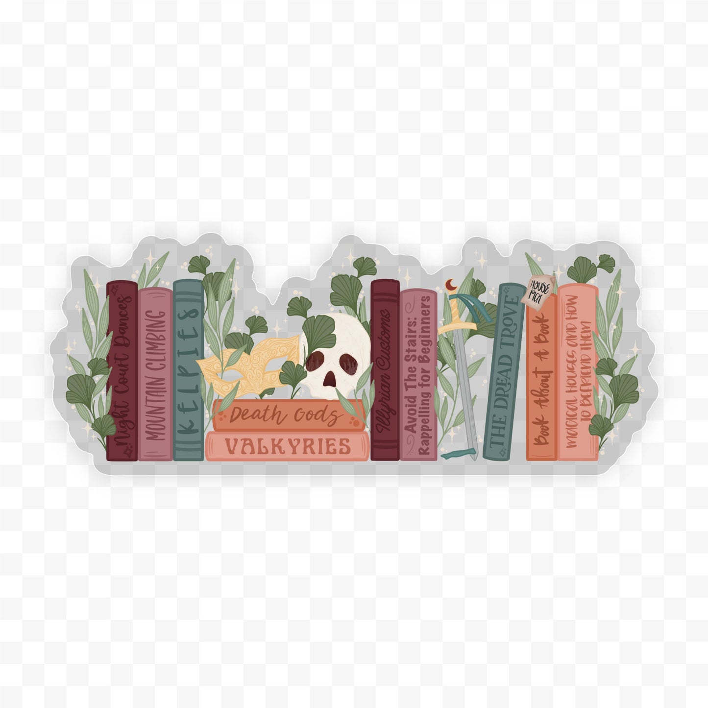 Meaggie Moos - Nesta's Bookshelf Waterproof Sticker | ACOTAR - The Secret Garden Bookery