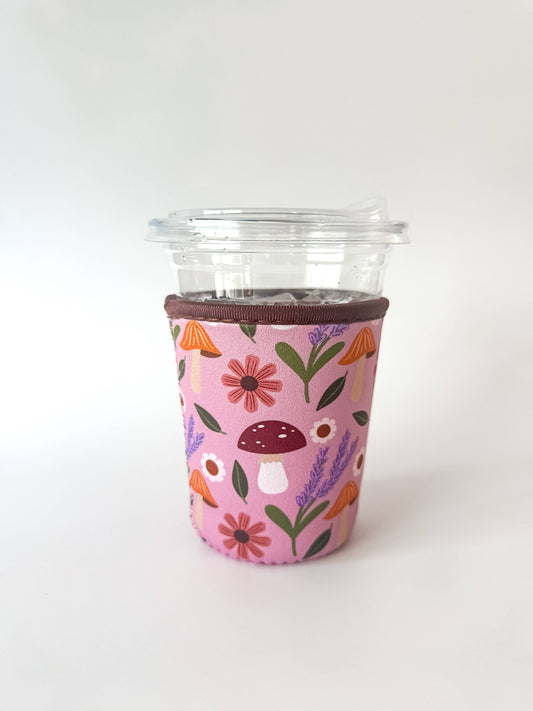Oak Shore Collective LLC - Mushroom Garden | Iced Coffee Sleeve - The Secret Garden Bookery