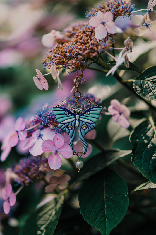 Sugar Bird Jewels - Luna Moths - The Secret Garden Bookery