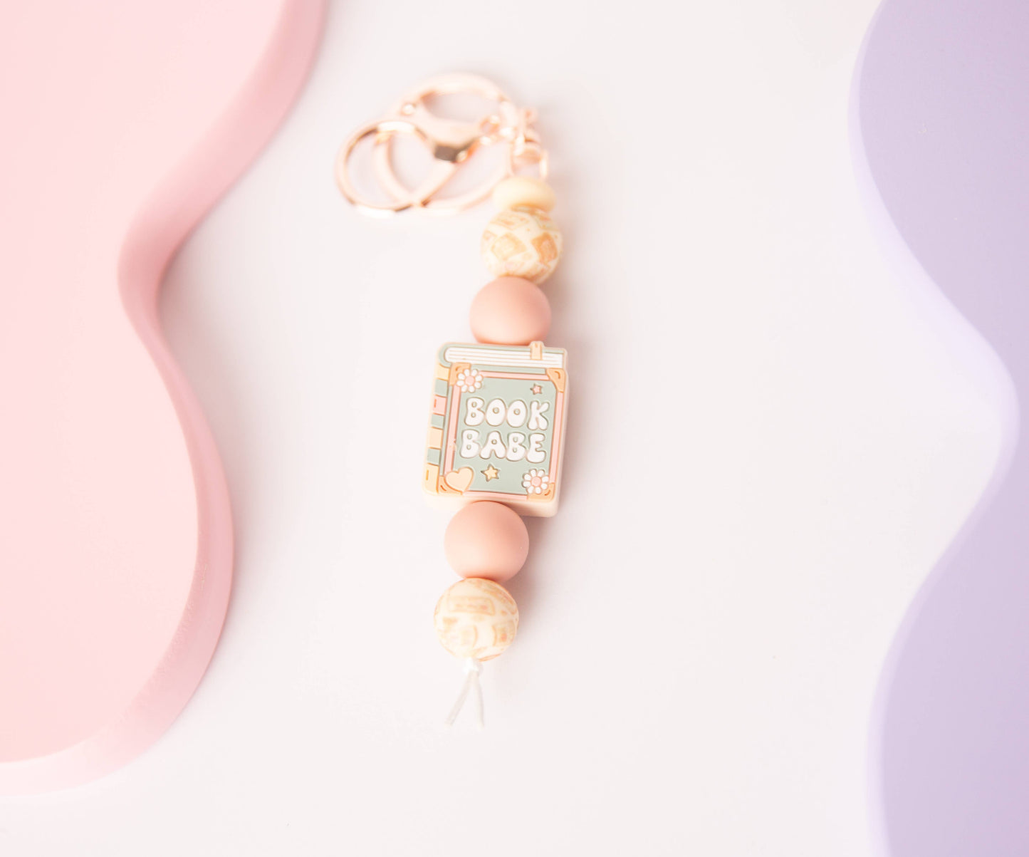 Teal Book Babe Keychain - Book Lover Accessory